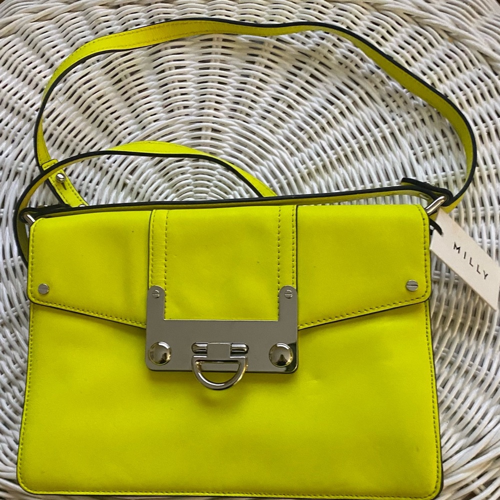 Milly Neon Yellow/Lime Crossbody purse with Milly tag
